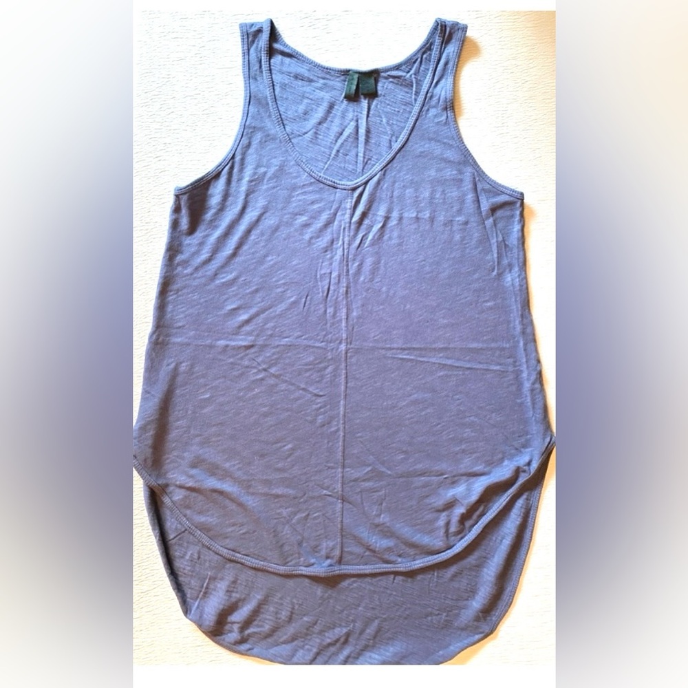 Left of Center Blue Relaxed Fit Loungewear Hi/Low Tank Top